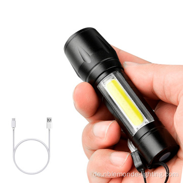 Eingebaute Batterie USB Zoom LED -Taschenlampe